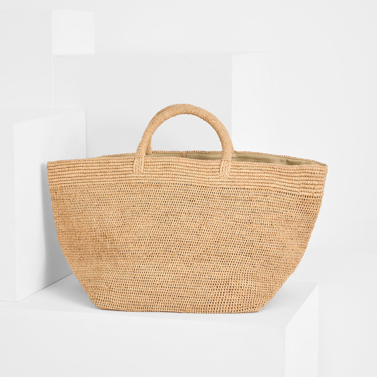 トートバッグ IBELIV SS25 VANILLA BAG (VANILLA TEA) Tote bag in crocheted RAFFIA - Handbag | IBELIV