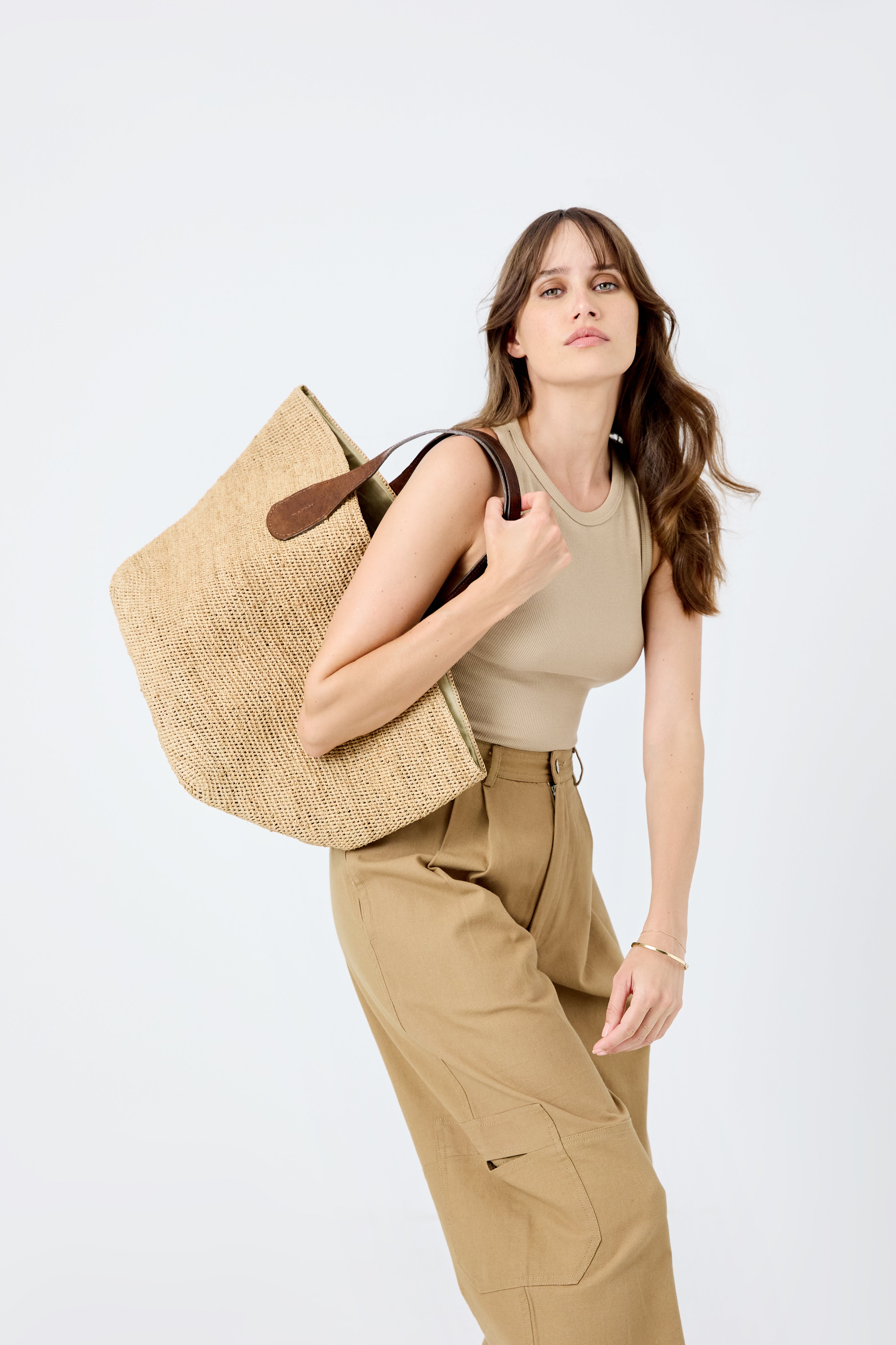 トートバッグ IBELIV 'Miray' shopping bag IBELIV - MIRAY TEA large shopping bag in RAFFIA - Caprice